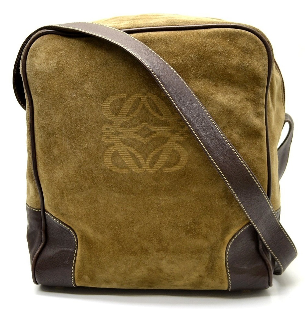 Loewe Amazona Shoulder Bag Suede Leather Brown